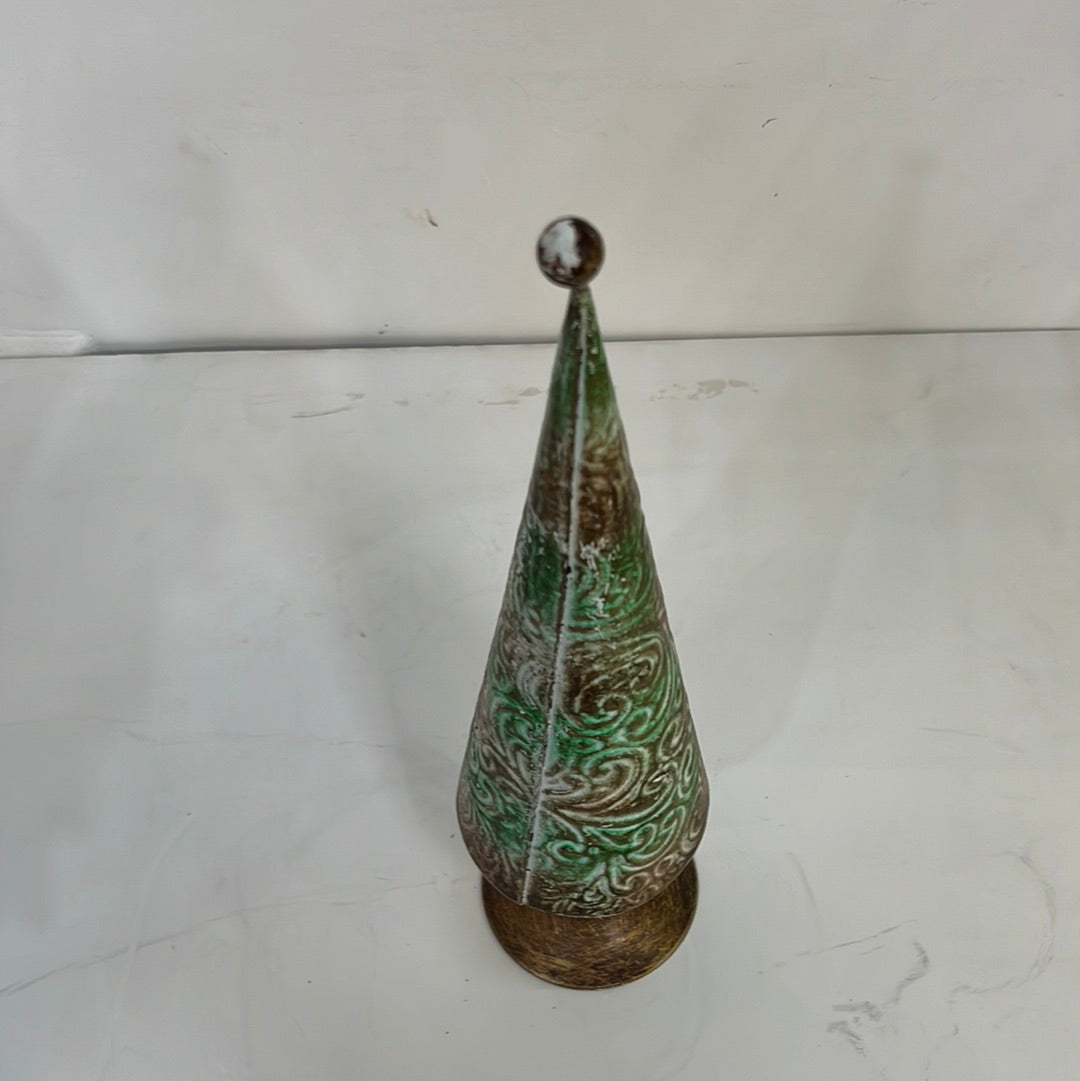 Small green gold Christmas tree