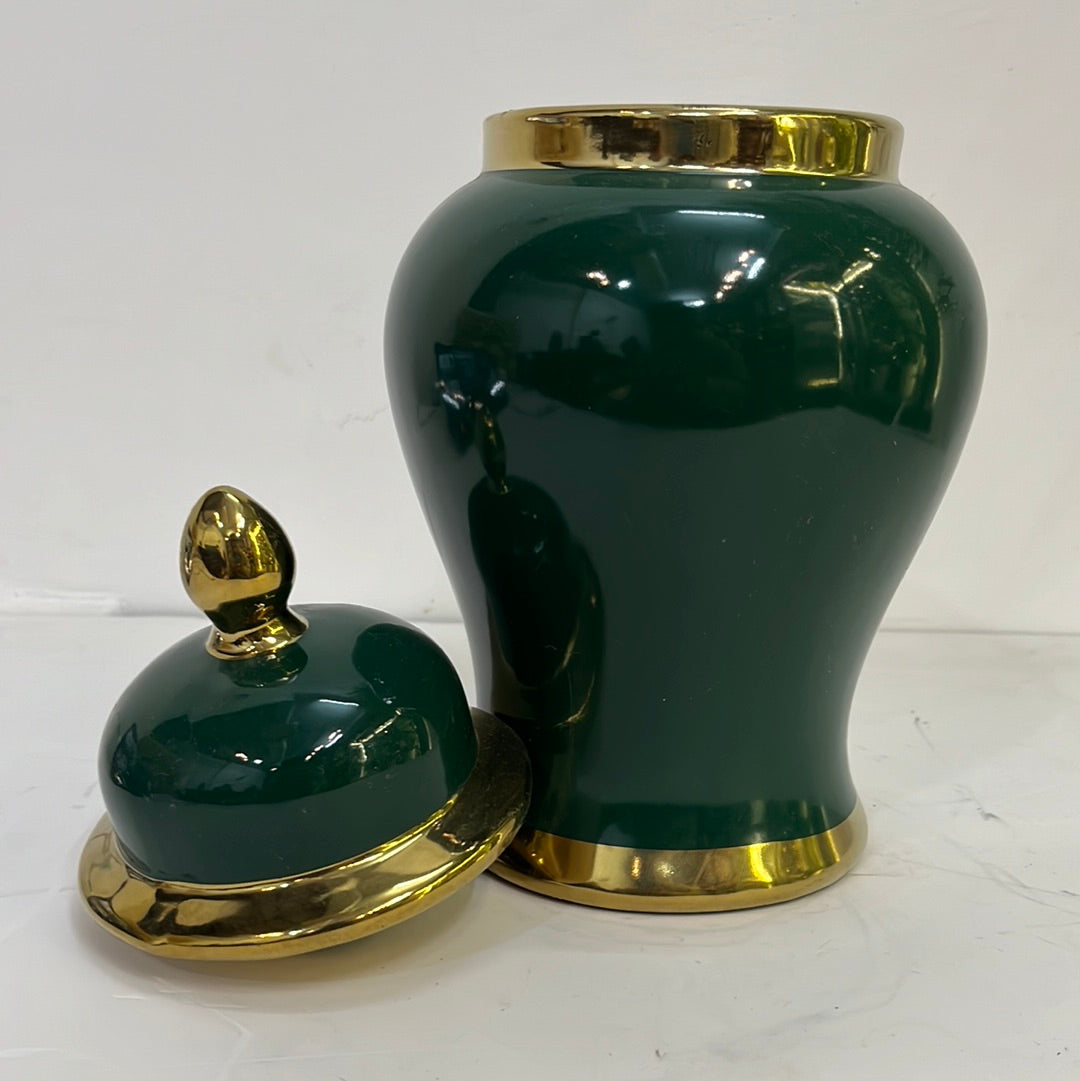 Ceramic Green Jar Flower Vase