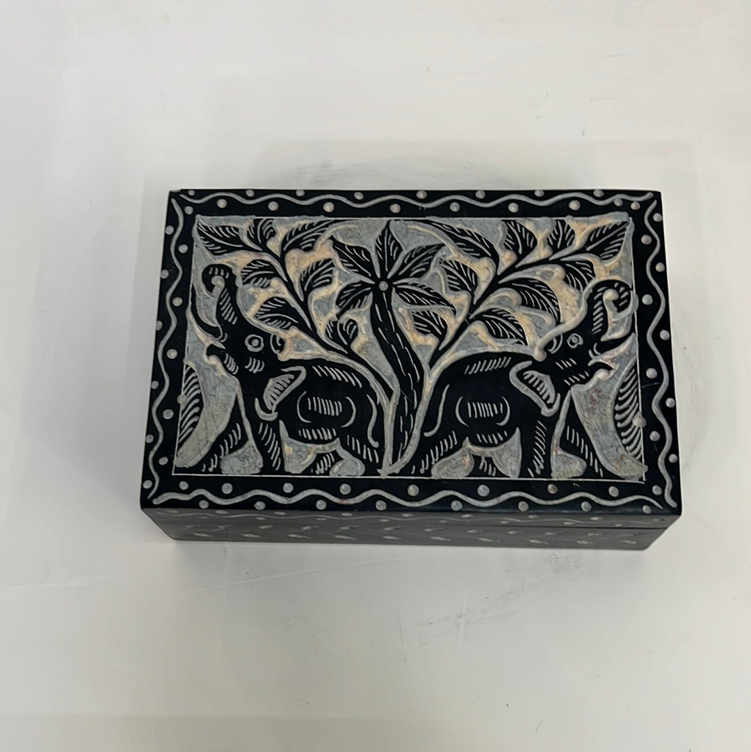 Black stone box