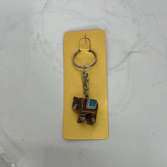 Stone carved Elephant keychain