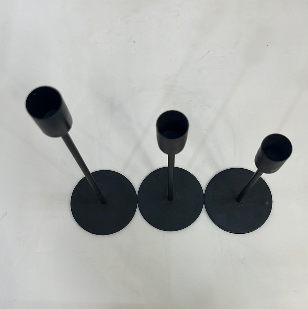 Set of 3 Candle stand (Black)