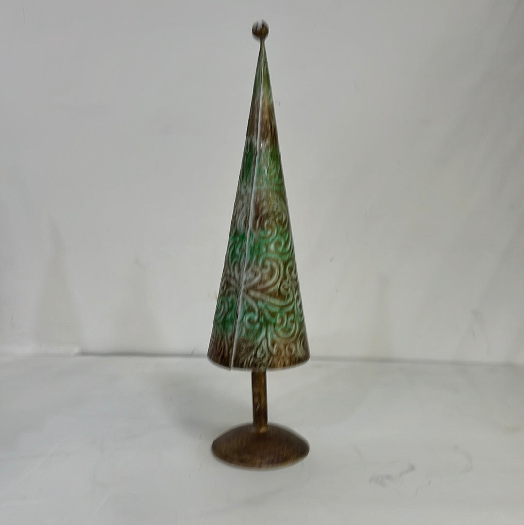 Small green gold Christmas tree