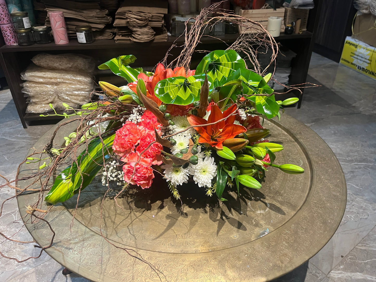 Floral colour mix arrangement