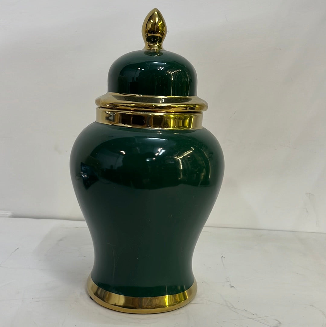 Ceramic Green Jar Flower Vase