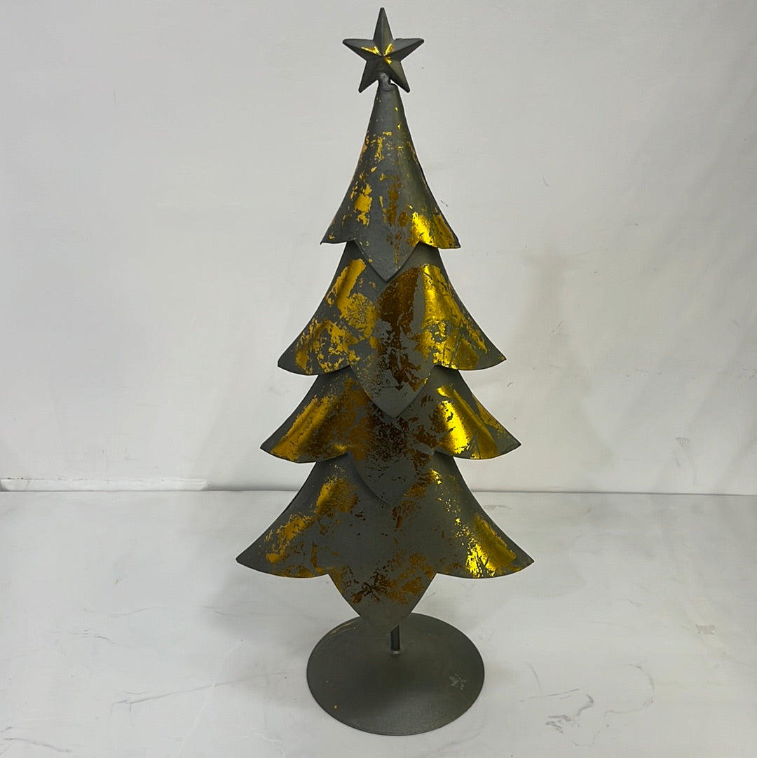 Gold grey Christmas tree