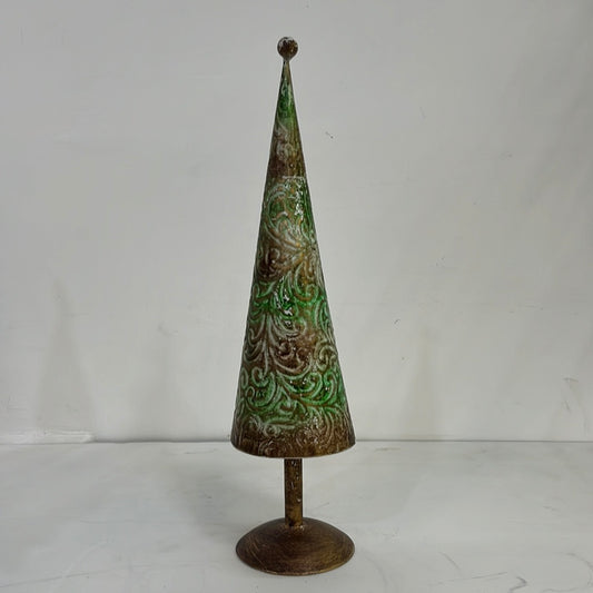 Small green gold Christmas tree