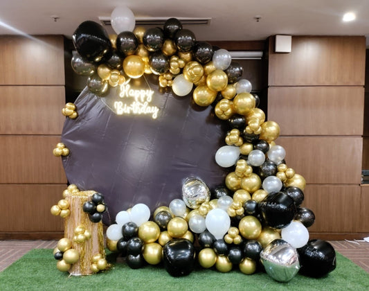 Black gold Balloon decor for Birthday