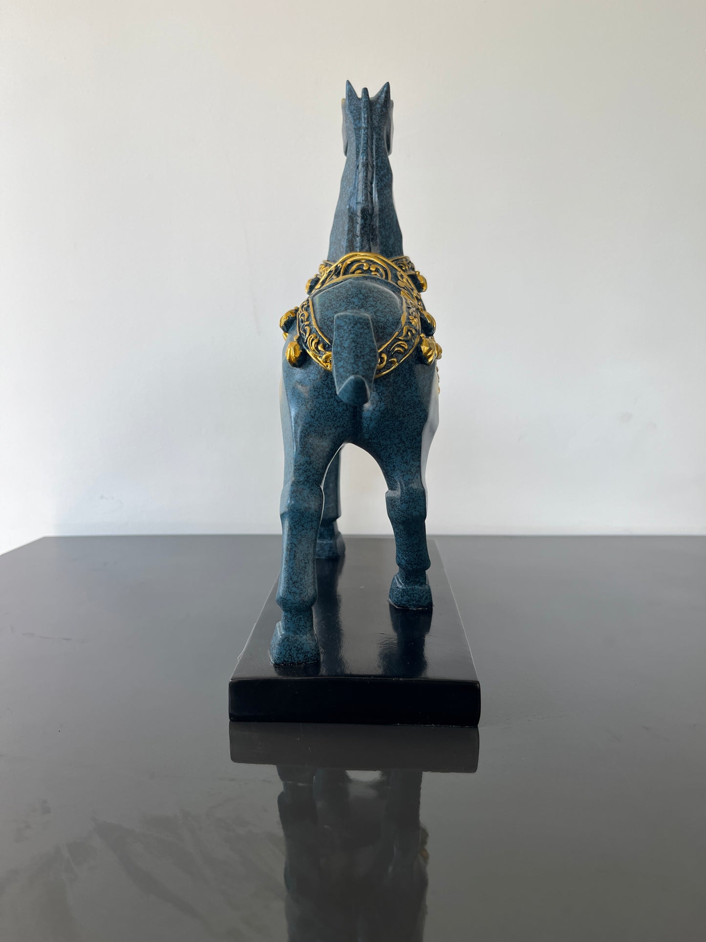 Home Decor Resin Blue Horse Statue