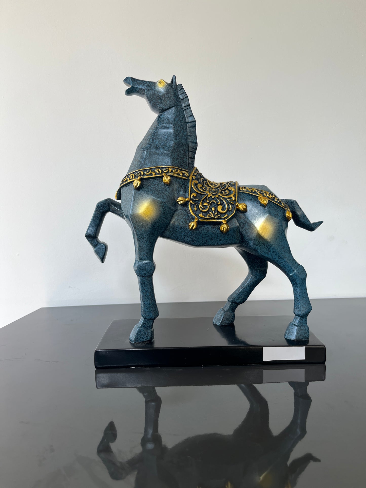Home Decor Resin Blue Horse Statue