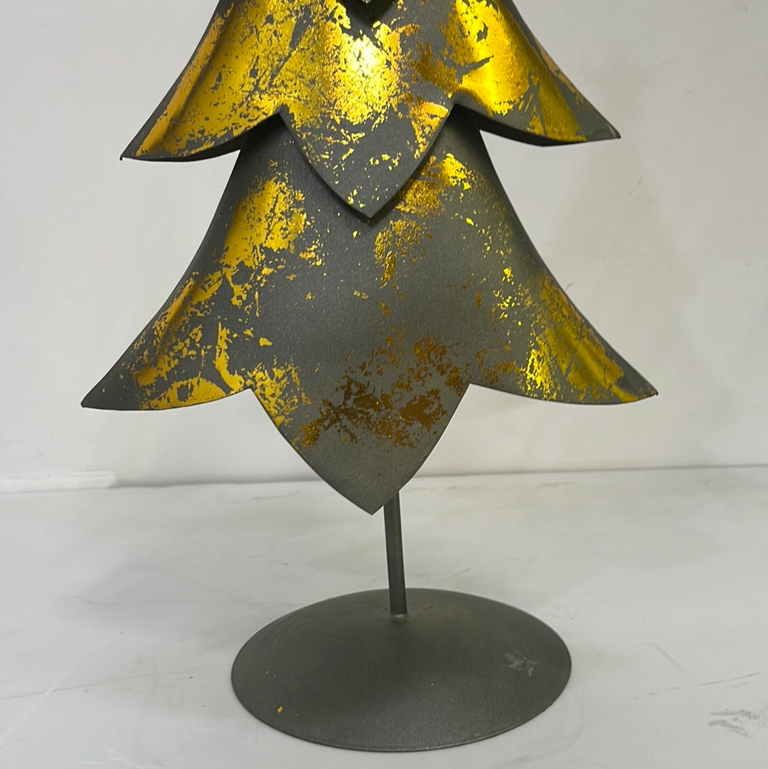 Gold grey Christmas tree