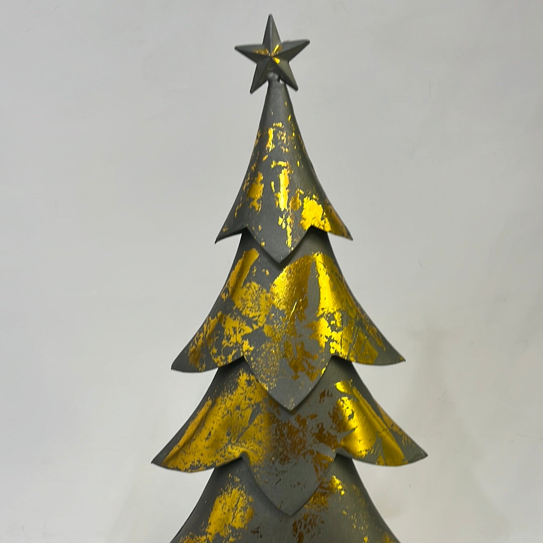 Gold grey Christmas tree